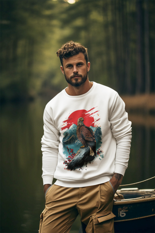 Printed eagle designed sweatshirt